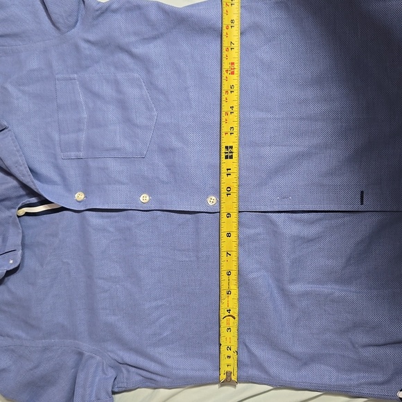 Banana Non-iron Tailored Slim Fit  Button Up Shirt Blue Sz Medium - Picture 9 of 10